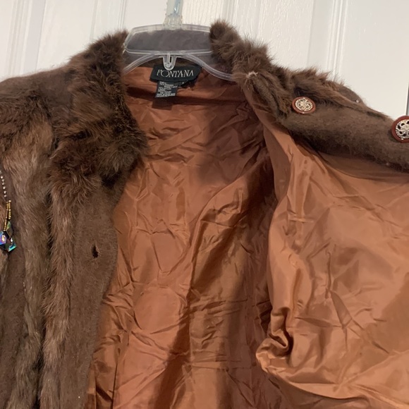 Angora Rabbit Fur Hair Vintage Genuine Embellished Rhinestone Jacket Size Large - Picture 5 of 14